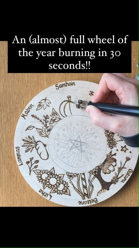 shinycraft2013 on Instagram: If only it was this quick to burn!!! #wheeloftheyear #sabbats #woodburning #pyrography #pyrographyart #woodburningart #witch #witches… Witches Woods, Light Em Up, Pyrography Art, Easy Wood, Wood Burning Patterns, Wood Burning Art, Kid Crafts, If Only, Samhain