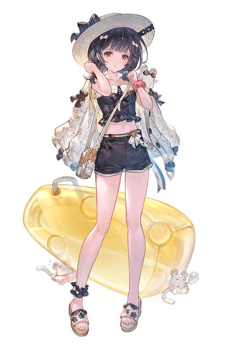 Summer Vikala Art - Granblue Fantasy Art Gallery Anime Summer, Art Outfits, Summer Art, Fantasy Clothing, Anime Poses, Girl Drawing, Art Reference Poses, Cute Anime Character, Character Illustration