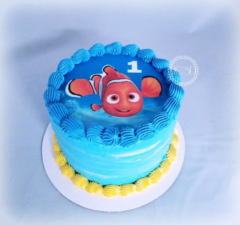 Finding Nemo 1st Birthday, Dory Birthday Cake, Nemo Birthday Cake, Finding Nemo Birthday Cake, Finding Nemo Cake, Cake Smash Cake, Nemo Cake, Dory Birthday, Finding Nemo Birthday