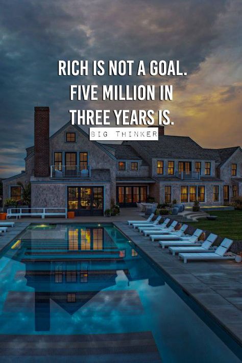 Rich is not a goal. Five million dollars in three years is. 25 Million Dollars, 1 Billion Dollars Bank Account, I Am A Millionaire, Thug Motivation, 50 Million Dollars, Vision Poster, One Milion, Black Wealth, 100 Million Dollars