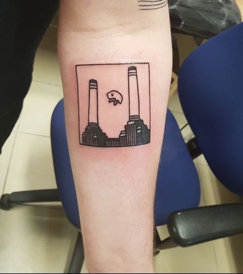 Pink Floyd Pig Tattoo, Pink Floyd Animals Tattoo, Pink Floyd Tattoo Ideas, Pink Floyd Tattoo Art, Animal Tattoo Meanings, Unique Animal Tattoos, Pink Floyd Tattoo, Small Animal Tattoos, Animal Tattoos For Men