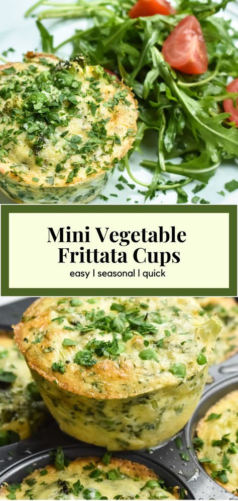 Frittata Cups, Mini Frittata, Edible Flowers Cake, Vegetable Frittata, Jumbo Muffins, Seasonal Vegetables, Mediterranean Food, Fairy Party, Spring Vegetables