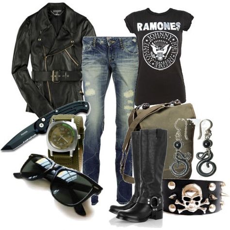 f670ef5d2d6bdf8f29450a970494dd64desc49119106ri Ramones Outfit, Tshirt Making, Motorcycle Boots Outfit, Biker Chick Outfit, Rock Chick Style, Rocker Chic Style, Winter Boots Outfits, Biker Outfit, Rock Chick