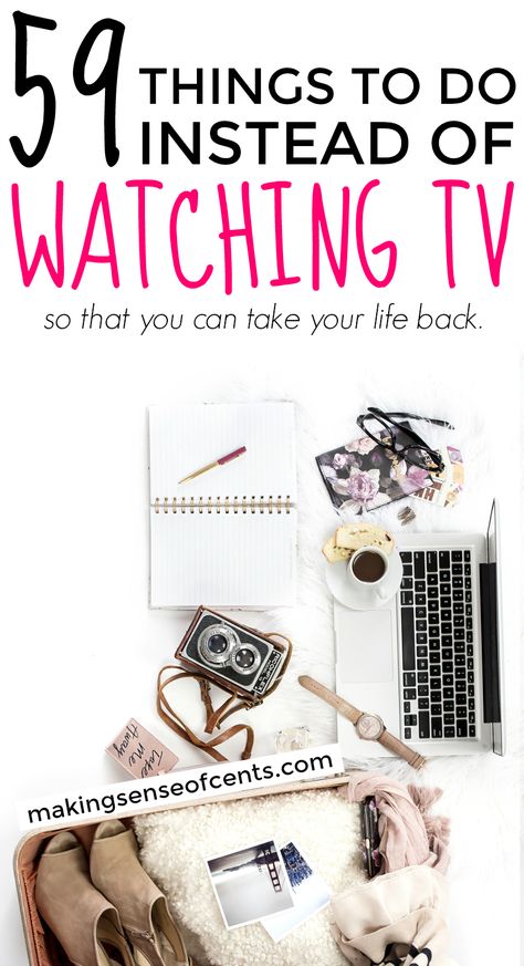 How often do you watch TV? What if you could stop watching TV and spend that time more wisely? Here are 59 things to do instead of watching TV! Instead Of Watching Tv, Productive Things To Do, Things To Do When Bored, Personal Computer, Carrie Bradshaw, Watch Tv, Watching Tv, Frugal Living, Goal Setting