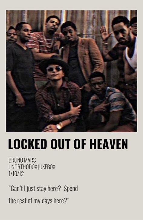 Bruno Mars Songs, Locked Out Of Heaven, Minimalist Music, Music Poster Ideas, Vintage Music Posters, Music Collage, Music Poster Design, Film Posters Vintage, Music Recommendations