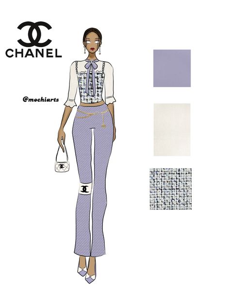 Chanel Design Sketch, Chanel Sketches, Chanel Girl, Fashion Evolution, Coco Chanel Fashion, Chanel Outfit, Mode Chanel, Chanel Dress, Fashion Book