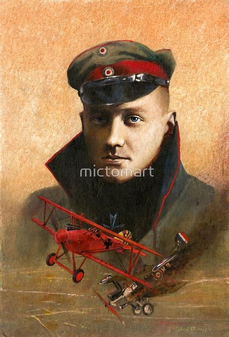 Red Baron Historical Portrait. By Michael Thomas #redbaron #ww1 #ww1german Imperial Germany, The Red Baron, Canvas Art For Sale, Michael Thomas, Red Baron, Original Paintings For Sale, Art Paintings For Sale, Portrait Canvas, Reference Poses