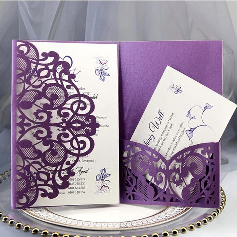 The wedding invitations used laser cut technique and designed with lace flowers makes it make it high-end and looks romantic and elegant. it will give your guests a good memory of your wedding or party. Easy to DIY : Our Wedding Invitation cards come with blank printable paper (Inner sheet),For you to printing your own text, graphic, photos, etc. #weddingideas #weddingonabudget #diywedding #wedding #invitations #weddinginvitations #weddingplanning Invitation Card Party, Business Invitation, Lace Wedding Invitations, Laser Cut Wedding, Flower Wedding Invitation, Laser Cut Wedding Invitations, Artistic Wedding, Wedding Greeting Cards, Wedding Invitation Card