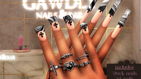 Sims 4 French Nails Cc, Duck Nails Sims 4 Cc, Sims 4 Duck Nails, Png Wigs, Sims Nails, Sims4 Accessories, Message Pictures, Cc Nails, Toddler Cc Sims 4