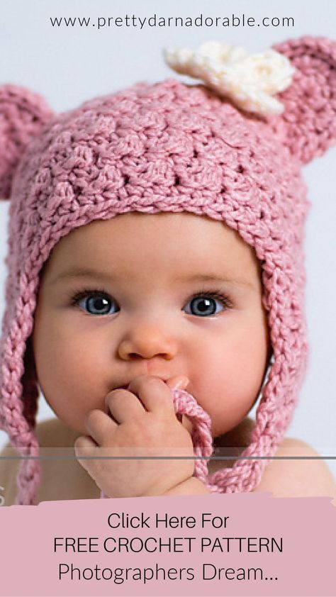 Are you looking for a free crochet hat pattern for your baby? This chunky yarn hat with or without earflaps is perfect for keeping your little one warm. The best part is that it comes with a matching diaper cover pattern and video tutorial. So you can make the perfect set for your baby. Crochet Bear Hat Pattern, Bear Hat Pattern, Crochet Bear Hat, Baby Hat Free Pattern, Beanie Pattern Free, Crochet Beanie Pattern Free, Reverse Single Crochet, Girls Crochet Hats, Crochet Diaper Cover