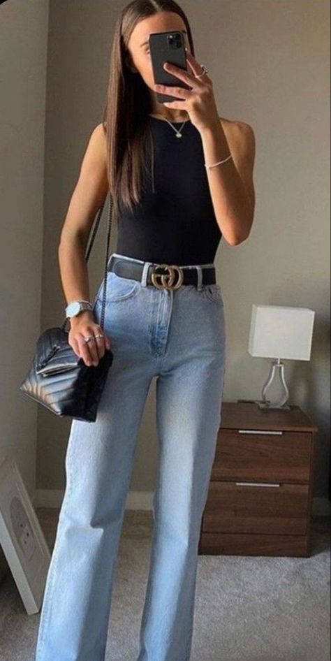 Mode Casual, Causual Outfits, Black Tank Top, Looks Chic, Work Outfits Women, Business Casual Outfits, Casual Style Outfits, Looks Vintage, Black Tank