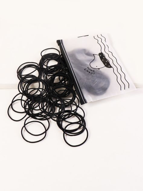 Black Casual   Nylon Plain Basic Hair Tie Embellished   Women Accessories Hair Accessories For Black Women, Black Hair Tie, Hair Tool Set, Hair Tie Accessories, Hair Supplies, Tie Women, Simple Hair, نظارات شمسية, Hair Accessories Clips