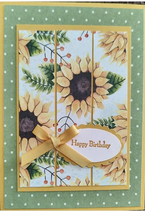 Designer Paper Cards, Card Design Handmade, Simple Cards Handmade, Sunflower Cards, Daisy Cards, Birthday Card Craft, Homemade Greeting Cards, Homemade Birthday Cards, Hand Made Greeting Cards