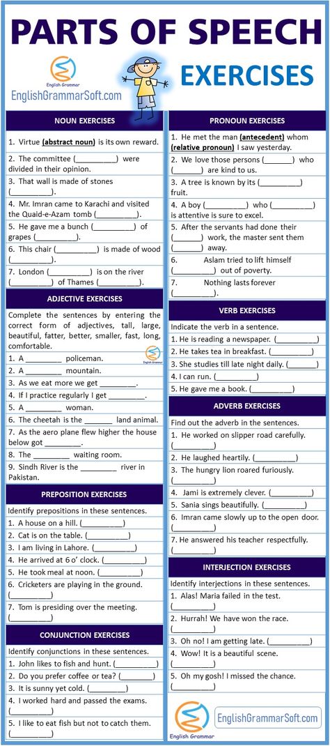 Parts of Speech Exercises | Parts of Speech Examples Grade 6 English Worksheets With Answer, English Grammar Worksheets With Answers, Grammar Test Worksheets With Answers, Worksheet On Parts Of Speech, Grade 5 English Worksheets With Answers, English Grammar Test With Answers, Part Of Speech Grammar Worksheet, Parts Of Speech Worksheet With Answers, Grammar Worksheets Grade 5