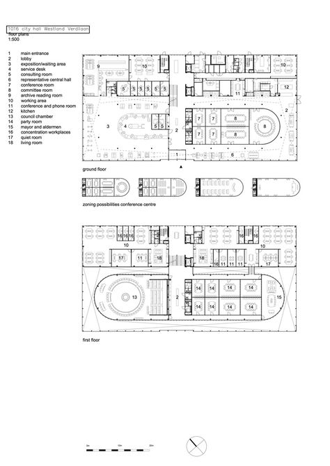 Gallery of Westland Town Hall / architectenbureau cepezed - 28 Town Hall Design, Municipal Hall, Hall Architecture, City Hall Architecture, Consulting Room, Office Floor Plan, Hall Flooring, Central Hall, Entrance Lobby