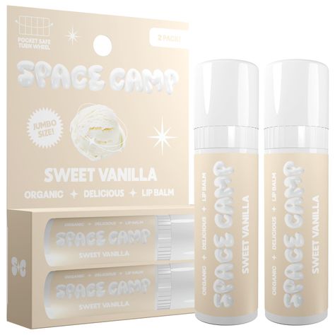 PRICES MAY VARY. SWEET VANILLA: Velvety and silky smooth - indulge in the sweet sensation of a timeless classic. ABOUT SPACE CAMP WELLNESS: The next generation of lip balm. We’re a better-for-you, organic lip balm that comes in delicious flavors, a jumbo tube and made right here in the USA. JUMBO LIP BALM: Over 60% more lip balm than your traditional lip balm tubes. Featuring a pocket safe turnwheel to preserve your lip balm! CLEAN AND ORGANIC INGREDIENTS: Get soft, hydrated lips with better-for Space Camp Lip Balm, Vanilla Chapstick, Bur Basket, Jumbo Lip Balm, Lip Balm Packaging, Hydrated Lips, Bday List, Space Camp, Organic Lip Balm