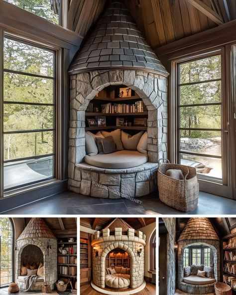 Reading Nooks, Do It Yourself Projects, Window Seat, Reading Nook, Nook, Castle, Reading, Bedroom, Design