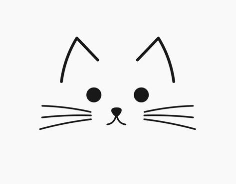 Cat Line Drawing, Line Drawing Images, Cute Cat Face, Line Art Vector, Face Illustration, Cat Whiskers, Cafe Logo, Cat Icon, Free Cats