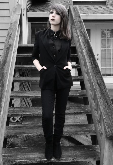 Corporate Goth | Luna Black Business Casual Goth, Edgy Work Outfits, Corp Goth, Office Goth, Corporate Outfit, Goth Outfit Ideas, Goth Chic, Mens Work Outfits, Corporate Goth