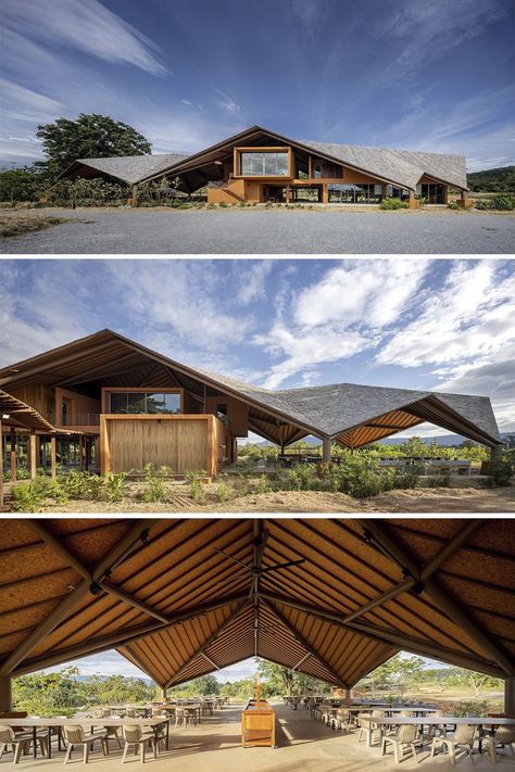 Lobby Design Building, Main Building Design, Roof Connecting Two Buildings, Passive Ventilation Architecture, Space Within A Space Architecture, Workshop Exterior Design, Beach Building Architecture, Open Plan Architecture, Indigenous Architecture Canada