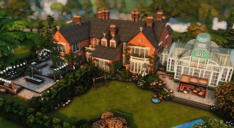 Sims 4 Manor, Ts4 Builds, Sims 4 Speed Build, Sims 4 House Building, Sims 4 House Design, Sims Building, Ark Survival Evolved, Perfect Paint Color, English Manor