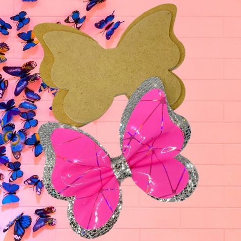 Cute Butterfly Pinch Hair Bow! Get this Template to make this Beautiful Butterfly Bow! Easy Hair Bows, Hair Bow Making, Cut And Glue, Bow Template, Thanks For The Gift, Bow Making, Easy Hair, Making Hair Bows, Cute Butterfly