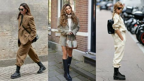 Chunky Boots Are Trendy in 2024 ; Here Are 13 Ways To Wear Them Chunky Boot Work Outfit, Chunky Black Boot Outfits, Chunky Boots Outfit Winter, Chunky Boot Outfit, How To Style Chunky Boots, Chunky Boots Outfit, Chunky Black Boots, Winter Boots Outfits, Black Boots Outfit