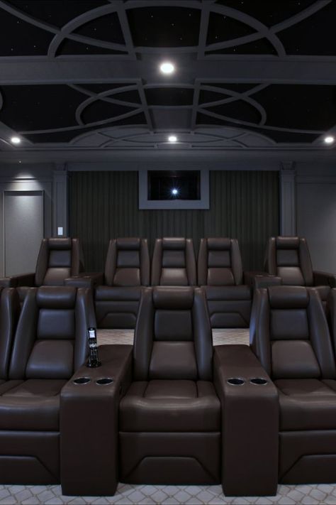 A Modern Home Cinema Featuring Theater Chairs by Elite HTS Home Theater Room Design, Theater Room Design, Home Cinema Seating, Home Cinema Room, At Home Movie Theater, Home Theater Rooms, Home Theater Design, Theater Seating, Home Theater Seating