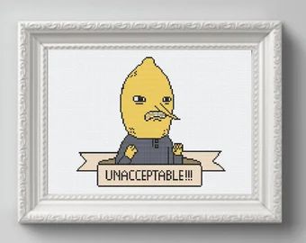 Cross stitch pattern - Etsy Lemongrab Adventure Time, Adventure Time Cross Stitch, Friendship Crochet, Cross Stitch Grid, Earl Of Lemongrab, Cross Stitch Mini, Quotes Lettering, Stitch Quotes, Cross Stitch Quotes