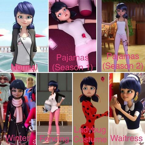 A compilation of different outfits that #MiraculousLadybug characters have worn throughout the show (so far). Please note that this… Miraculous Ladybug Characters, Ladybug Characters, Marinette Dupain Cheng, Miraculous Characters, Normal Girl, Miraculous Ladybug Fan Art, Ladybug Comics, Miraculous Ladybug Comic, Miraculous Ladybug Anime