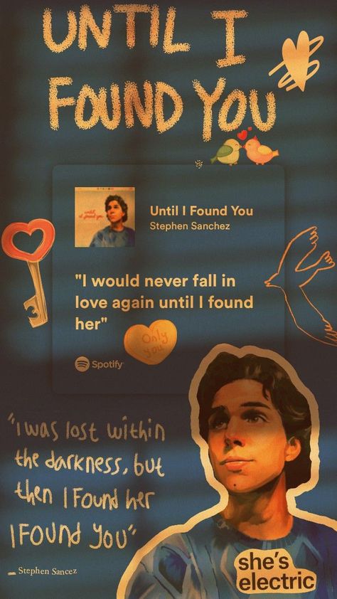 Until I Found You Stephen Sanchez Aesthetic, Until I Found You Spotify Aesthetic, Music Poster Ideas, Meaningful Lyrics, Instagram Creative Ideas, Music Collage, Music Poster Design, Pola Kartu, Lyrics Aesthetic