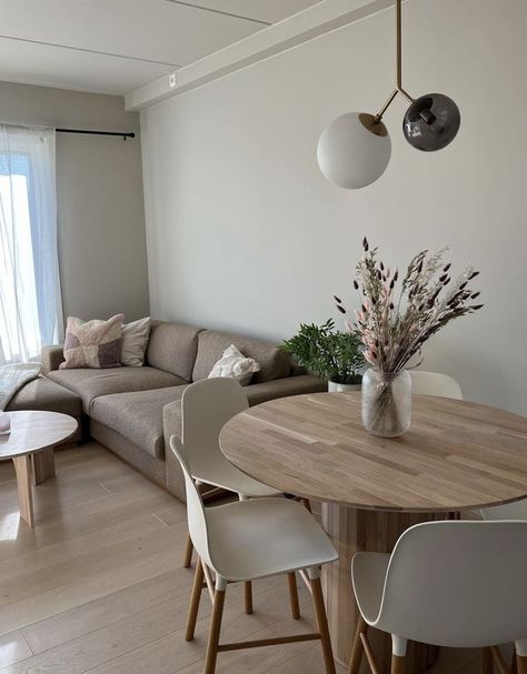 Apartment Dining Room, Apartment Dining, Apartment Living Room Design, Dream Apartment Decor, Future Apartment Decor, Dining Room Combo, Hiasan Bilik, Small Apartment Living, Balcony Ideas Apartment