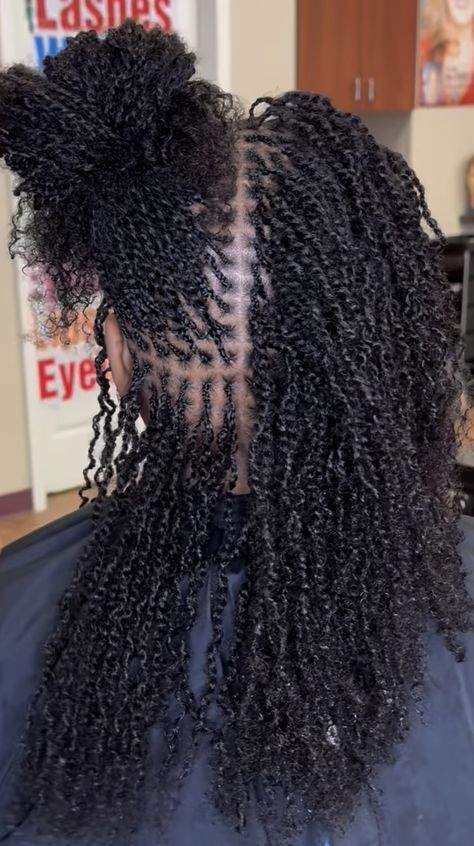 Micro Spring Twist, Microtwist Styles, Soft Dreads Hairstyles, Micro Mini Twist, Micro Locs Vs Sister Locs, Mini Twists With Extensions, Micro Twists, Micro Braids Hairstyles, Natural Hair Twists