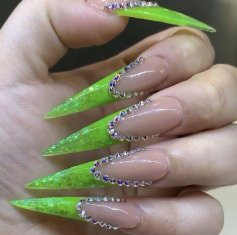 Lime Green Nails Design, Lime Green Nails, Light Lime Green, Almond Acrylic, Purple Acrylic Nails, Purple Acrylic, Green Nail Designs, Lovely Nails, Nails 2022