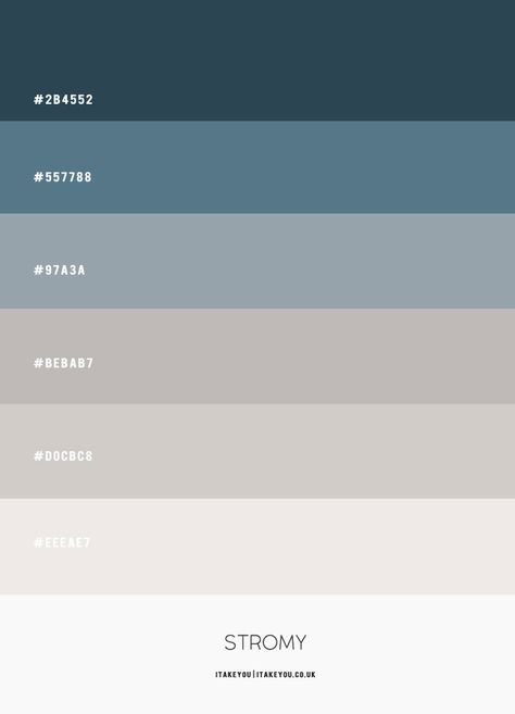 Bluish Grey Color Palette, Blue Grey Combination, Teal Blue Colour Palette, Deep Blue Colour Palette, Cool Grey Palette, Colour Palette Grey Blue, Smokey Grey Paint Colors, Slate Blue Palette, Greys And Blues Palette