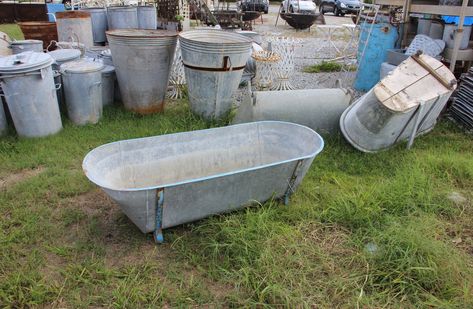 Tin Bath, Tiny Wood Stove, Olive Bucket, Shabby Chic Mirror, Tub Ideas, Chic Mirror, Bath Tubs, Outdoor Planter, Bunk House