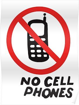 NO CELL PHONES Poster No Cell Phones Poster, No Cell Phone Sign Gilmore, No Cell Phones Gilmore, Middle School Aesthetic, No Cell Phone Sign, No Cell Phones, Luke's Diner, Netflix Premium, Middle School Lessons