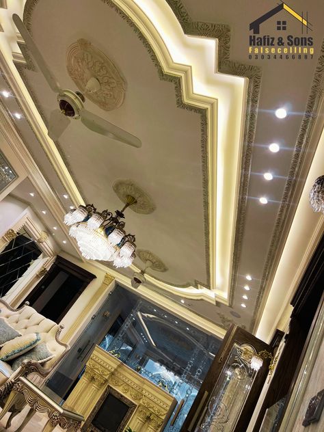 Our Spanish-inspired false ceilings add a touch of classic sophistication to any room. Experience the difference today! Contact us Now 📞 03034466887 #FalseCeiling #InteriorDesign #EleganceDefined #HomeDesign #HafizAndSonsCeiling #interior #luxurydecor #luxuryhomes #homedecor #LuxuryLiving #CeilingUpgrade #designer #WallDesign #TransformYourSpace #roof #modernfalseceiling Indian Drawing Room, Indian Drawing, Simple Ceiling Design, False Ceiling, Luxury Decor, Drawing Room, Ceiling Design, Luxury Living, Wall Design