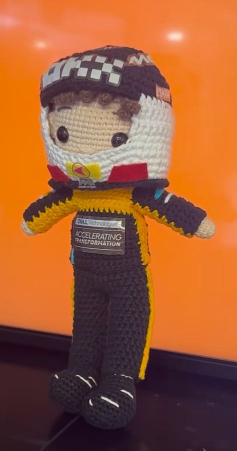 Little crochet Lando Norris. F1 F1 Crochet, Lando Norris F1, Knitted Stuff, Crochet Things, Kids Perfume, Crochet Inspo, Mclaren F1, Lando Norris, 3 Kids