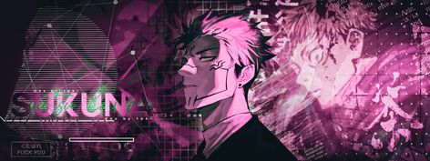 |Sukuna| 💜Follow For More💜 Sukuna Header, Sukuna Banner, Jujutsu Kaisen Header, Anime Header, 1024 X 576, Computer Wallpaper Hd, Youtube Cover, Edits Ideas, Cool Galaxy Wallpapers