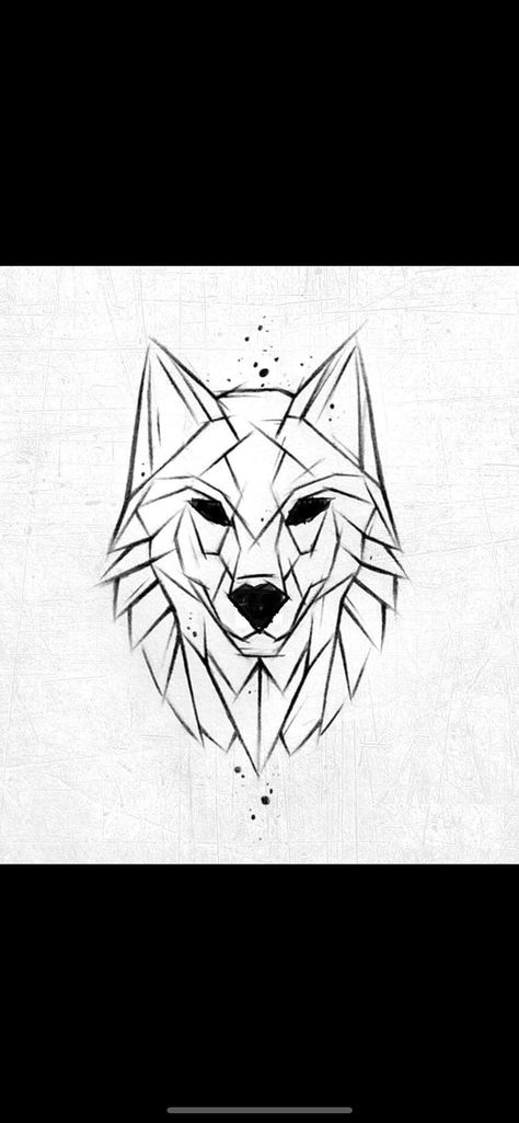 Half Wolf Tattoo, Wolf Tattoo Stencil, Geometric Wolf Tattoo, Geometric Wolf, Wolf Tattoo Design, Back Tattoos For Guys, Head Tattoos, Box Paper, Wolf Tattoos