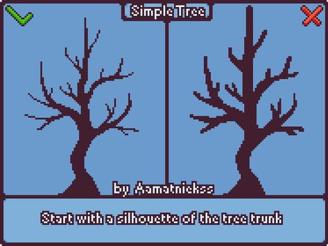 ArtStation - Simple Tree - Pixel Art Tutorial, Nauris Amatnieks How To Pixel Art, Character Design Tips, Piskel Art, Simple Tree, Pixel Animation, Pixel Art Tutorial, 8bit Art, Cool Pixel Art, Pixel Art Characters