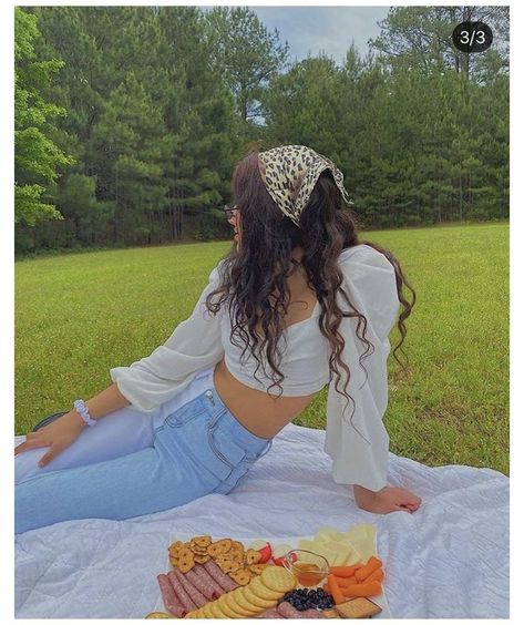 Picnic Aesthetic, A Picnic, Picnic Table, A Woman, White