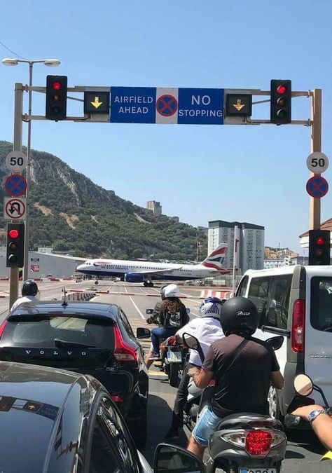 Gibraltar Airport. Spain Airport, Gibraltar Airport, Landing Strip, Air Plane, British Airways, International Airport, Transportation, Beautiful Places, Aircraft