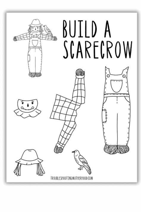 Looking for a fun fall craft? Try our Build Your Own Scarecrow Printable and Free Scarecrow Template for an easy and creative project perfect for kids. Build A Scarecrow Printable, Scarecrow Printable, Scarecrow Template, Build A Scarecrow, Scarecrow Crafts, Fun Fall Crafts, Fall Craft, Fall Crafts For Kids, Primitive Crafts