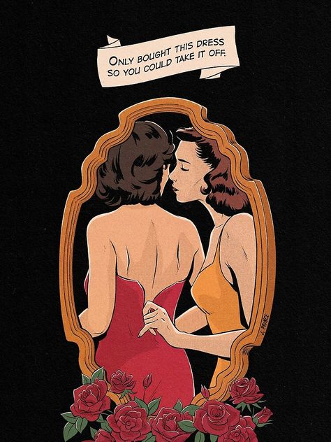 Jenifer Prince, Sapphic Art, Vintage Lesbian, Short Comic, Evelyn Hugo, Lesbian Art, Take It Off, Lyrics Art, Lgbt Art