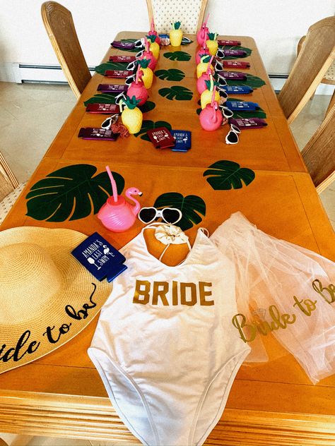 Pool Party Bachelorette Decoration, Bride To Be Pool Party, Bridal Shower Ideas Pool Party, Pool Themed Bachelorette Party, Orange Beach Bachelorette Party, Puerto Vallarta Bachelorette Party, Engagement Pool Party Ideas, Tropical Bachelorette Party Decorations, Tropic Like Its Hot Bachelorette Party