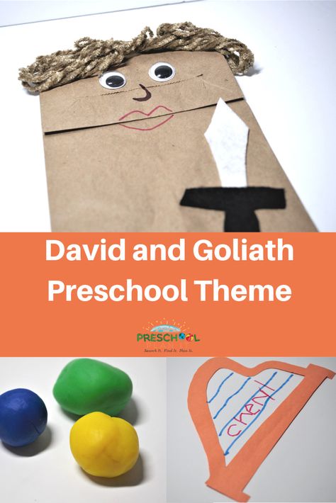 David and Goliath Preschool Theme David And Goliath Preschool, David Craft, David Goliath Craft For Kids, David And Goliath Craft Preschool, David And Goliath Craft, David Bible, Christian Preschool, Preschool Bible Lessons, Toddler Lessons