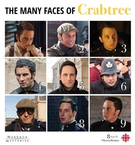 Which Crabtree are you feeling like today? #MurdochMysteries George Crabtree, Jonny Harris, Murdock Mysteries, Manly Stuff, Murdoch Mysteries, Series Books, Cute Reptiles, Film Stars, British Tv