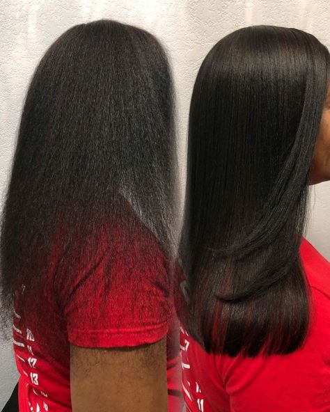 Long Relaxed Hair, Healthy Relaxed Hair, Pressed Natural Hair, Straightening Natural Hair, Silk Press Natural Hair, Fine Natural Hair, Natural Straight Hair, Quick Natural Hair Styles, Girls Natural Hairstyles